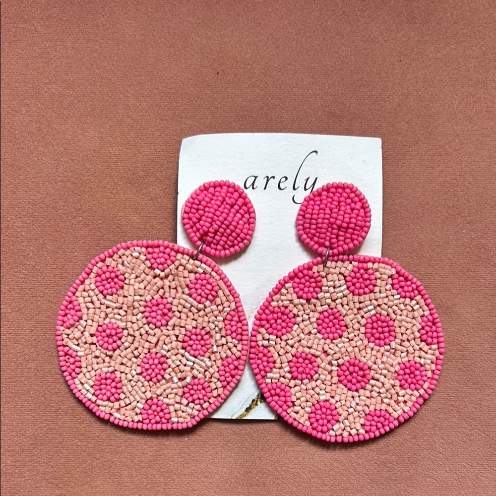 Pink Beaded Earrings